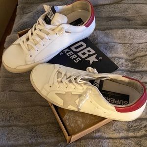 Golden Goose Superstar white red US 8 excellent condition